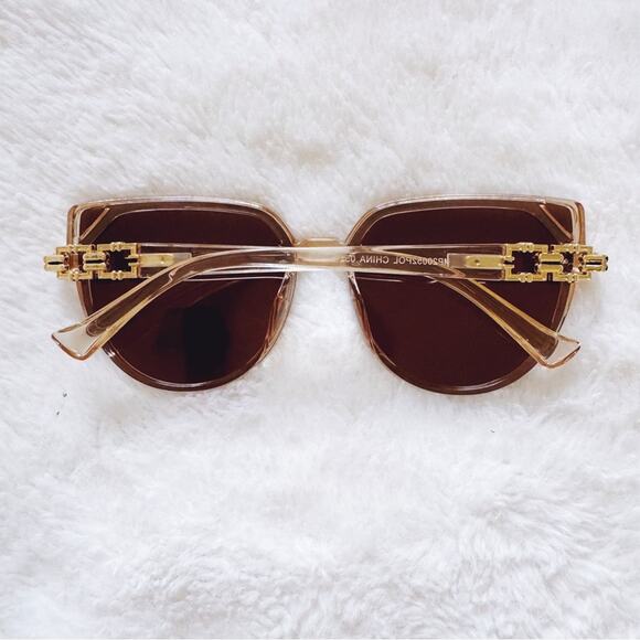 Genevieve Light Brown Rimless Polarized Sunglasses - Picture 10 of 11